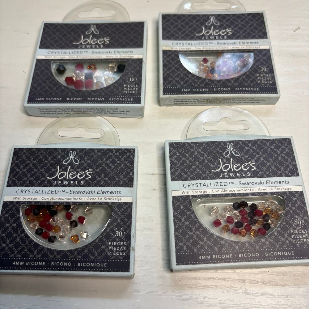 EK Success Jolee's Jewels Swarovski Earth Mix Bicone Bead Lot